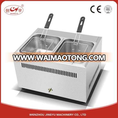 Chuangyu Alibaba Online Most Selling Products 11.35Kg Restaurant Equipment Double Basket Gas Deep Fryer For Chicken